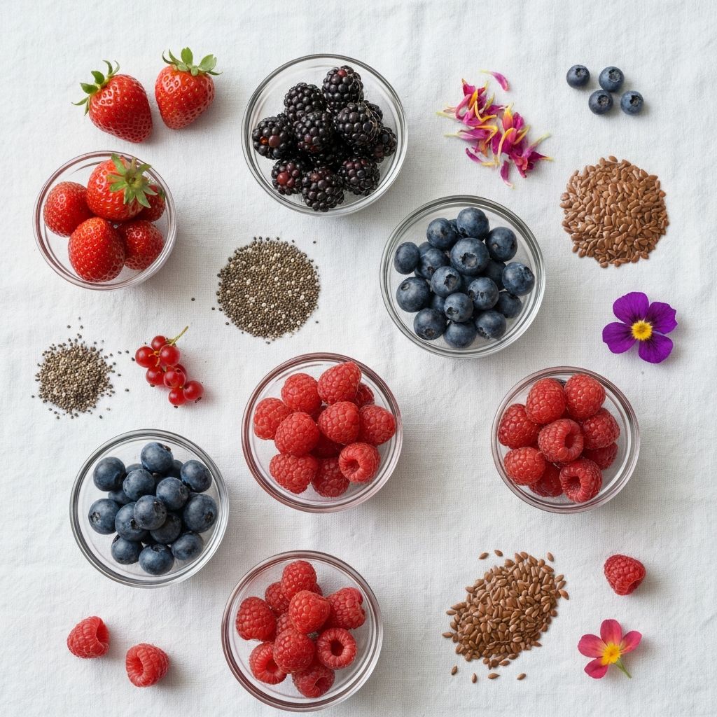 Natürliche Vitaminquellen in Glasschalen